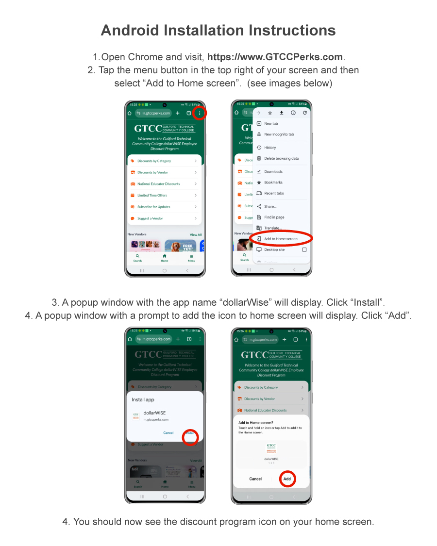 Android OS Installation Instructions